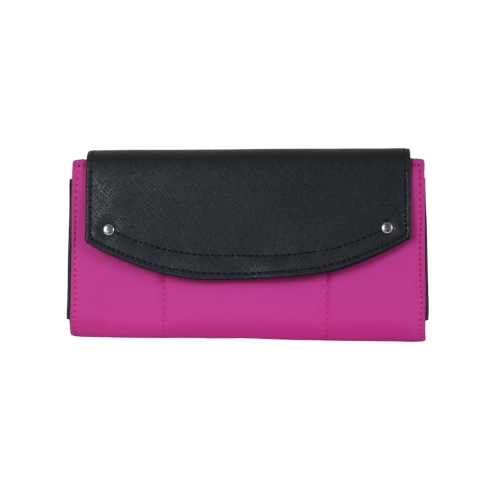 NWOT Hot Pink Black Avon Puffer Quilted Coin Purse Wallet